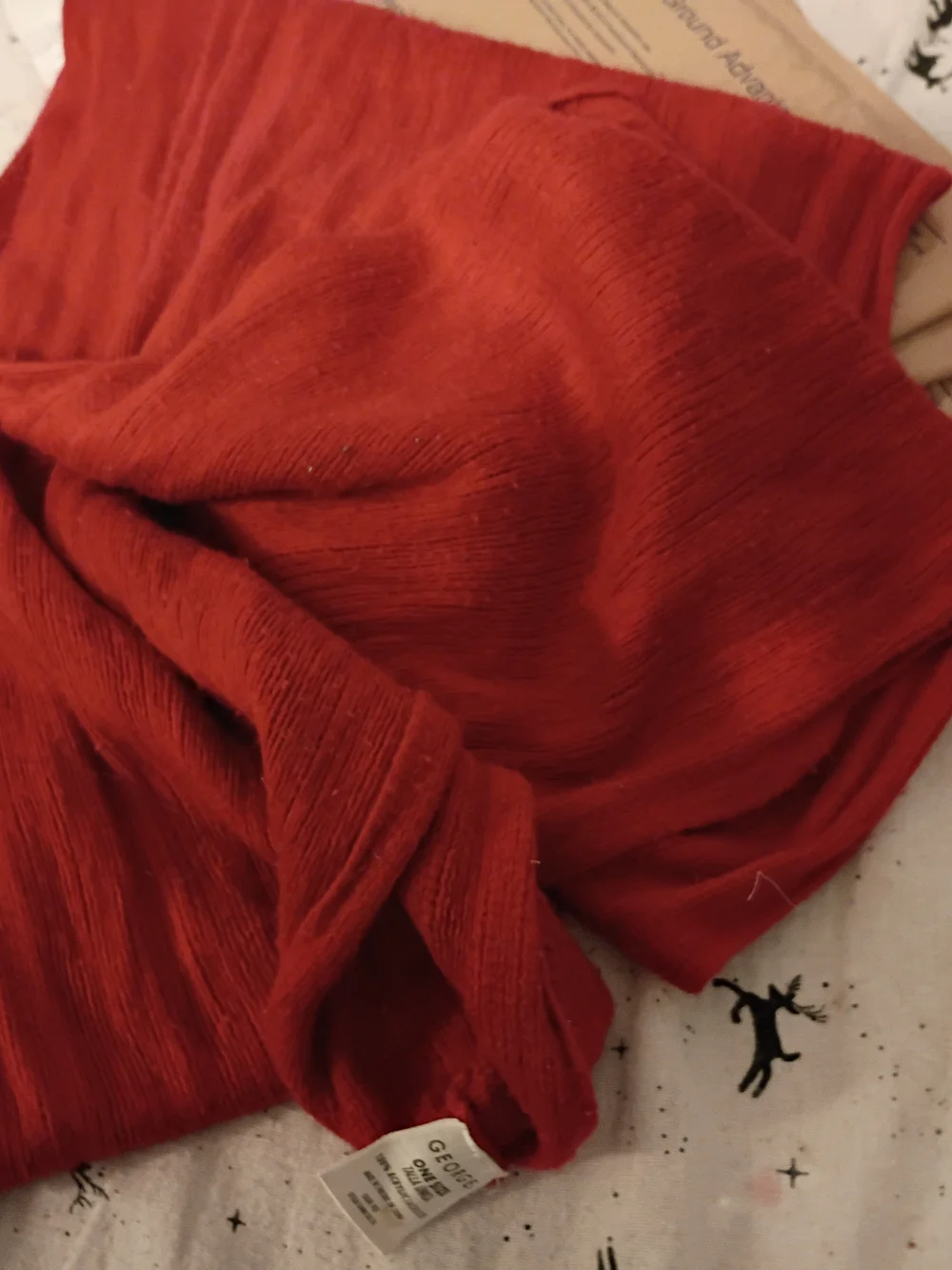 George Kids Red Ribbed Knit Scarf